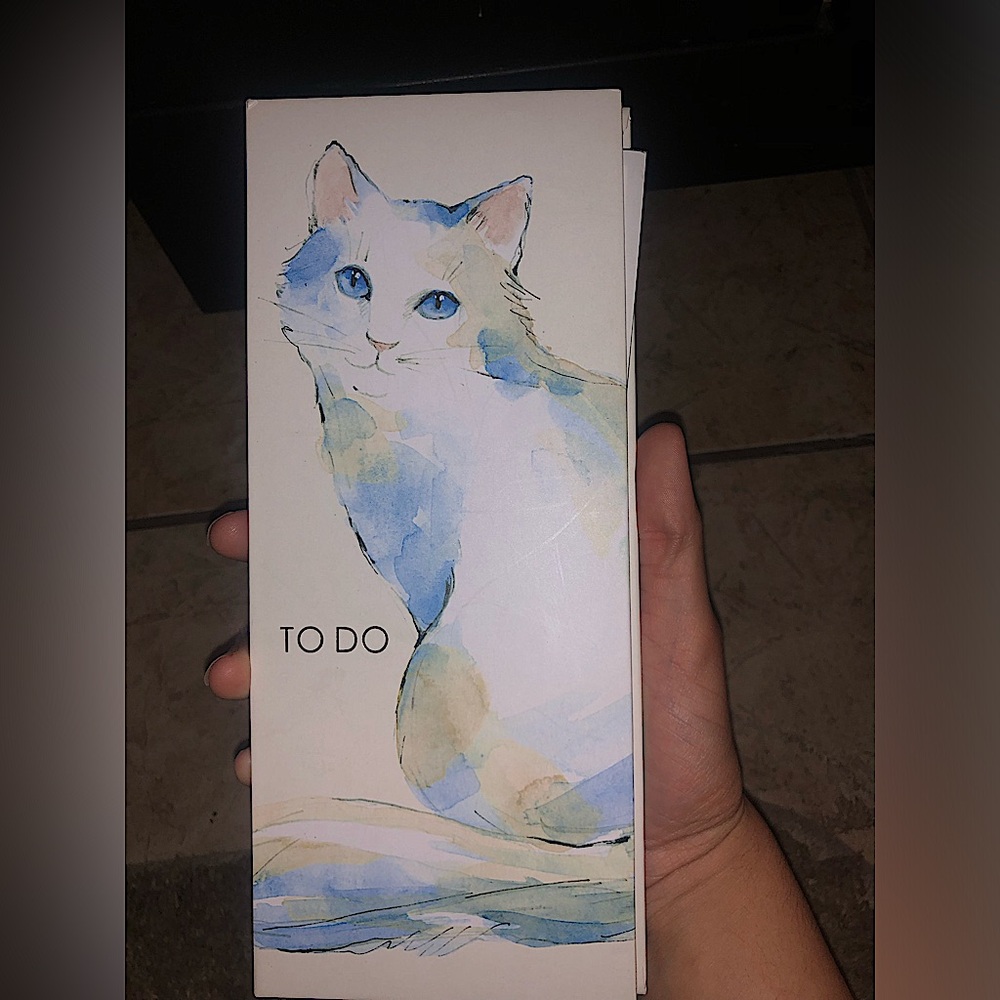Punch Studio Water Color Pets White Cat Tall Notepad